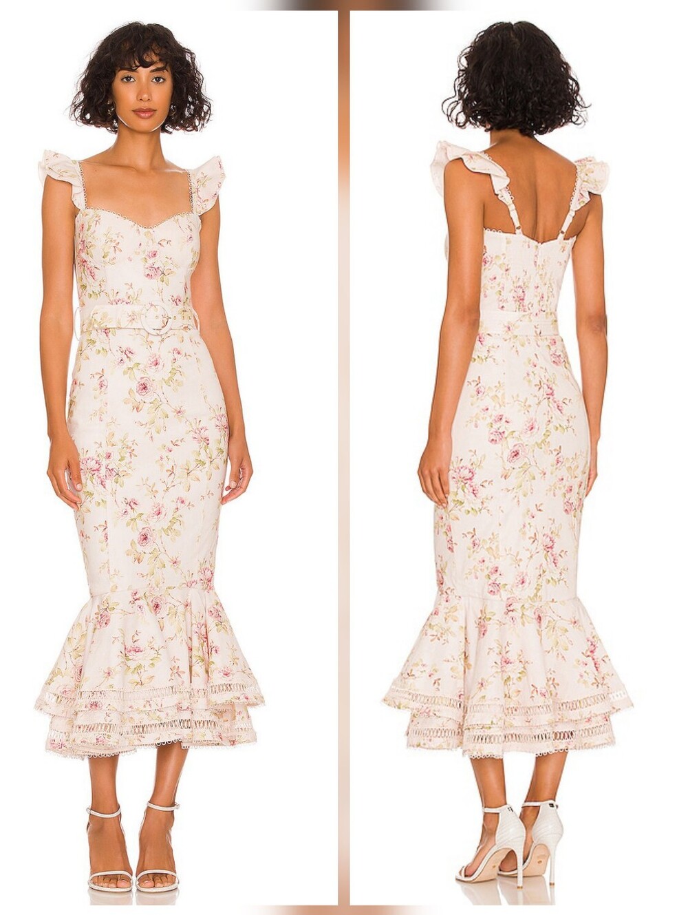V. Chapman Rosalie Dress in Pink Rose Print size 4 NWT